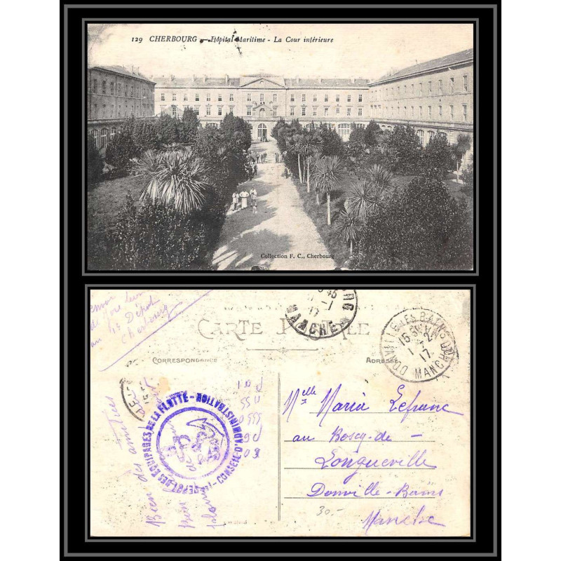 099678 dépot des équipages de la flotte 1917 donville france naval navale carte postale postcard