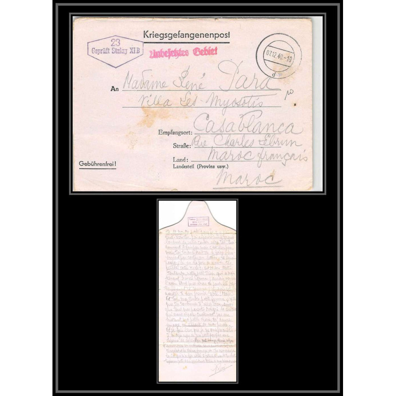 099694 stalag 11b kriegsgefangenenlager 1940 casablanca maroc prisonniers allemagne germany lettre cover