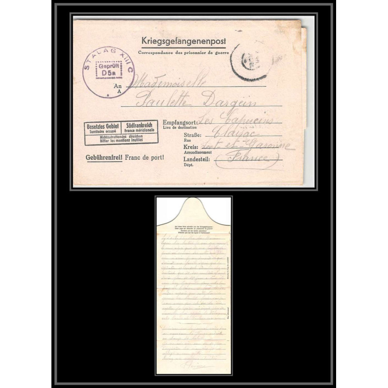 099696 stalag 13c kriegsgefangenenlager 1943 lot et garonne prisonniers allemagne germany lettre cover