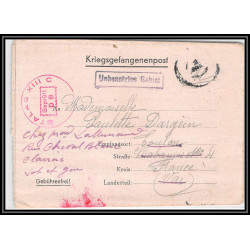 099697 stalag 13c kriegsgefangenenlager 1944 var toulon prisonniers allemagne germany lettre cover
