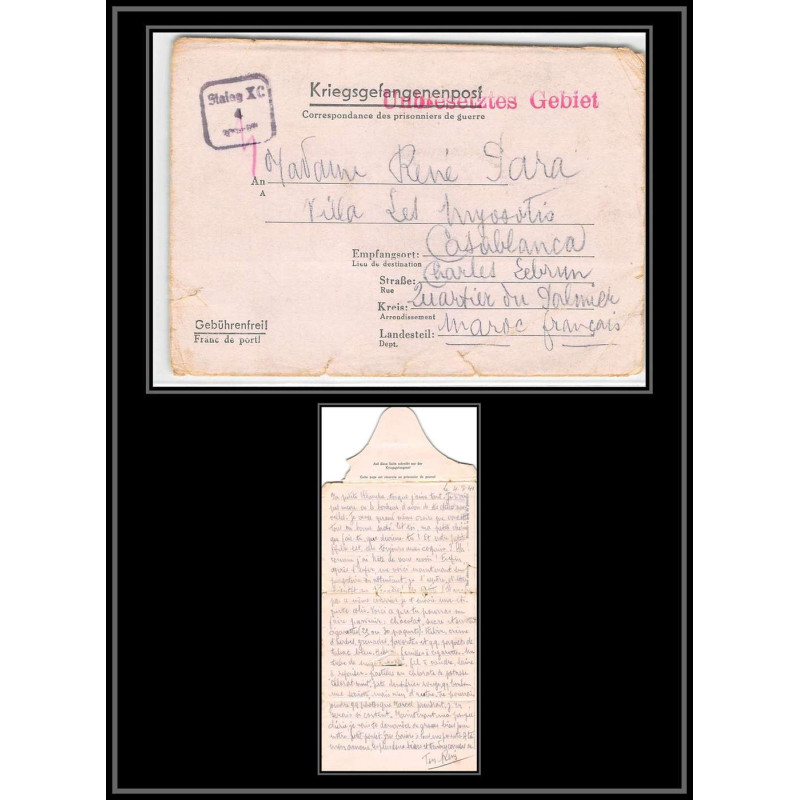 099698 stalag 10c kriegsgefangenenlager 1941 maroc casablanca prisonniers allemagne germany lettre cover