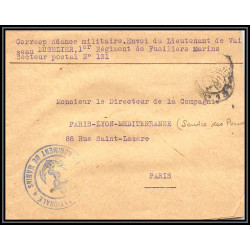 099734 1er regiment de fusiliers marins marins 1915 secteur 131 france naval navale lettre cover