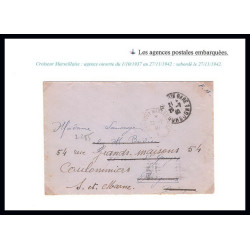 099752 agence postale embarquée croiseur marseillaise 1940 france naval navale lettre cover