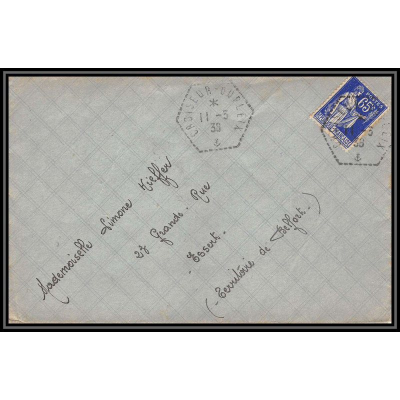 099755 agence postale embarquée croiseur dupleix croisière d'espagne 1938 france naval navale lettre cover