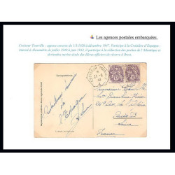 099781 agence postale embarquée croiseur tourville 1933 france naval navale lettre cover