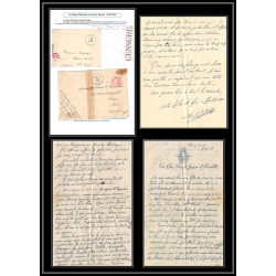 099822 england FNGB force navales LAC censure 1945 france naval navale lettre cover