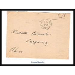 099848 agence postale embarquée croiseur montcalm 1940 Vaugneray rhone france naval navale lettre cover