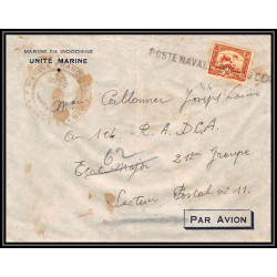 099877 par avion unité marine en indochine france naval poste navale lettre cover