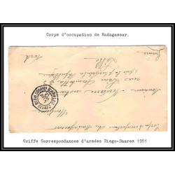 099888 corps d'occupation de madagascar 1901 corps d'armée diego suarez naval navale lettre cover