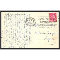 099900 marque de propagande flamme notre empire veut une marine forte 1939 lyon france naval navale carte postcard