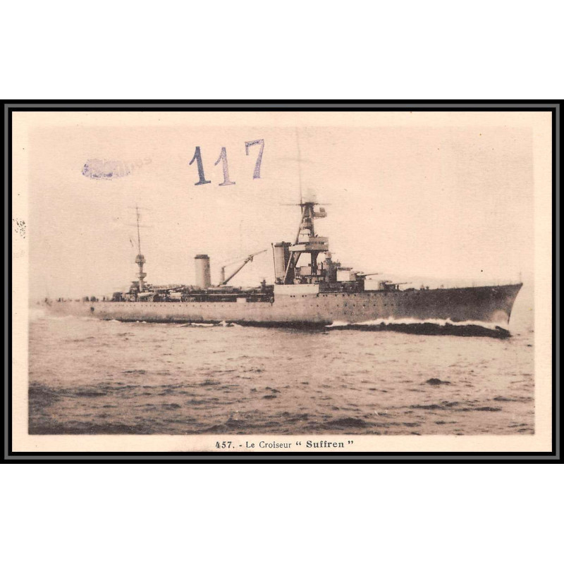 099924 croiseur suffren cachet censure pour bon à tirer 1000ex france naval navale carte postcard