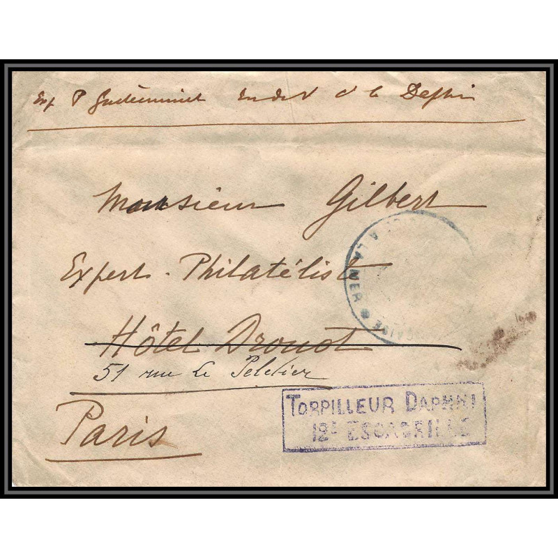 099951 torpilleur daphne 12ème escadrille france naval navale lettre cover