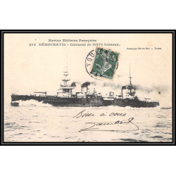 099953 cuirasse democratie 1909 france naval navale carte postcard