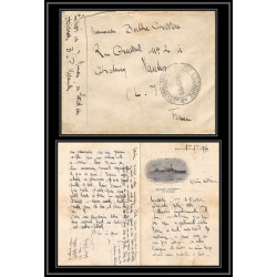 099972 cuirassé Diderot lac 1918 france naval navale lettre cover