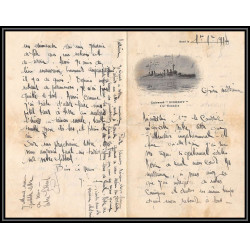 099972 cuirassé Diderot lac 1918 france naval navale lettre cover