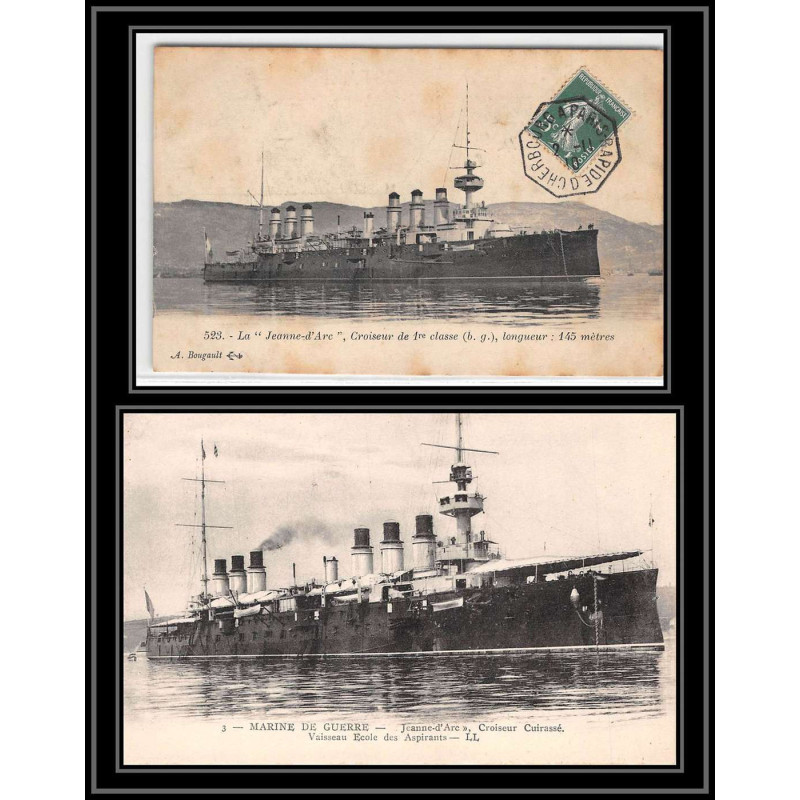 099989 croiseur le jeanne d'arc 1910 convoyeur cherbourg à paris france naval navale carte postcard