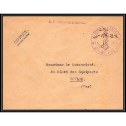 099997 agence postale embarquée Jurien de la Gravière croiseur signé france naval navale lettre cover