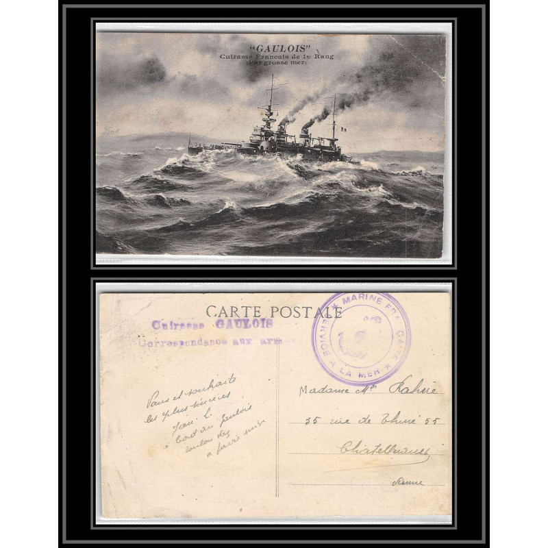 100016 cuirassé le gaulois france naval navale carte postcard