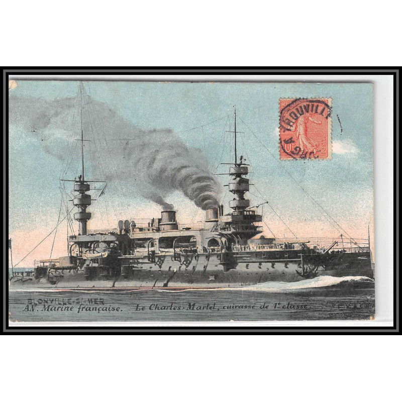 100018 cuirassé charles martel 1906 france naval navale carte postcard