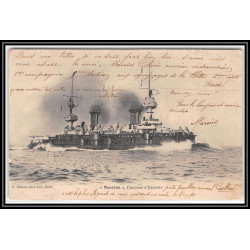100020 cuirassé masséna voir texte 1904 france naval navale carte postcard