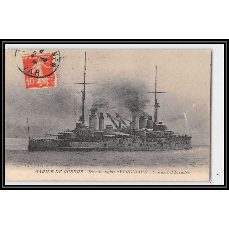 100028 cuirassé vergniaud 1913 texte sous marin france naval navale carte postcard