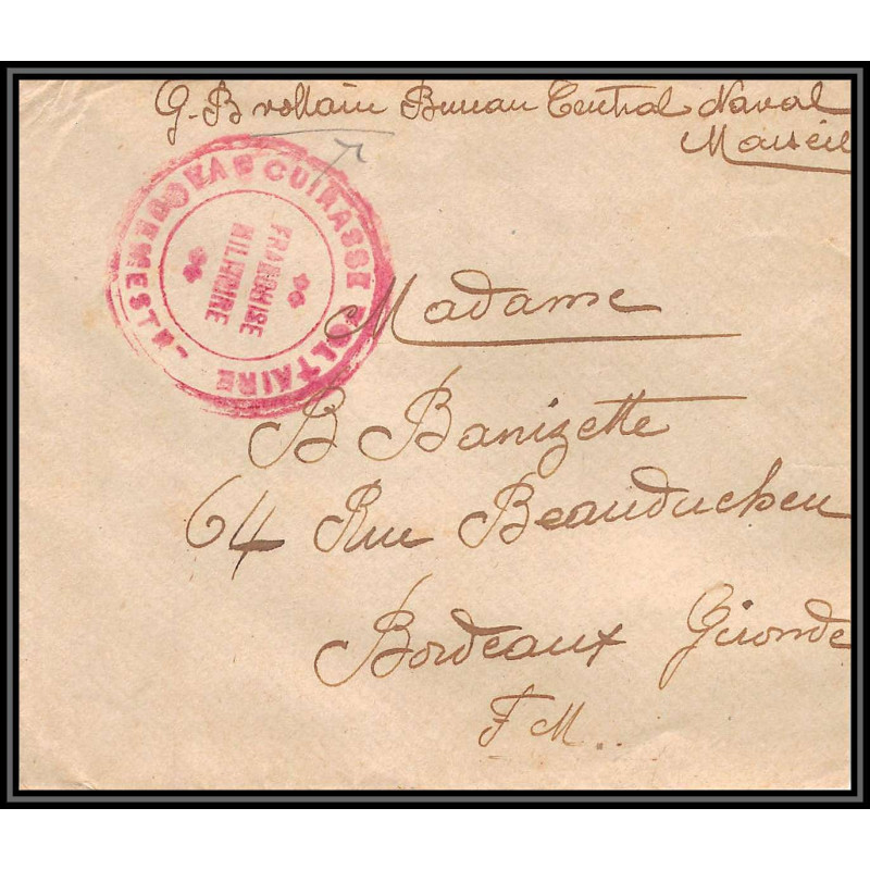 100037 cuirassé voltaire marseille vaguemestre france naval navale carte postcard