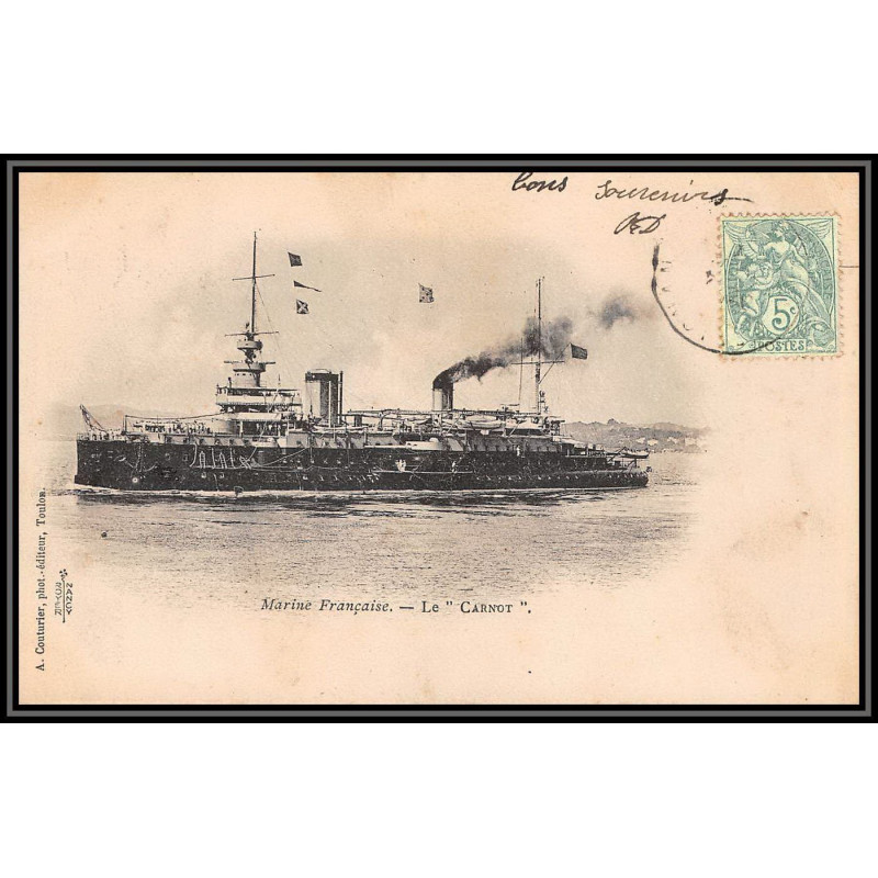 100048 Carnot (cuirassé) SERIGNAN 1904 france naval navale carte postcard