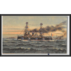 100059 croiseurs cuirassés france naval navale lot de 6 cartes avec des petites perles de couleurs postcard