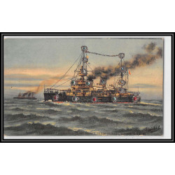 100059 croiseurs cuirassés france naval navale lot de 6 cartes avec des petites perles de couleurs postcard