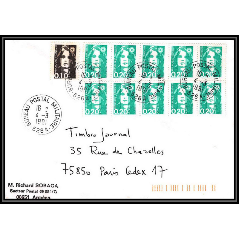 100102 bureau postal militaire 526a Saarburg france naval navale lettre cover