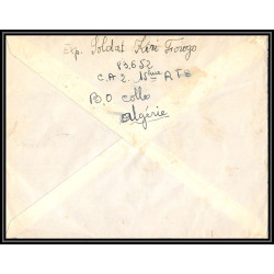 100133 15e régiment de tirailleurs sénégalais collo algérie par avion 1955 besancon france lettre cover