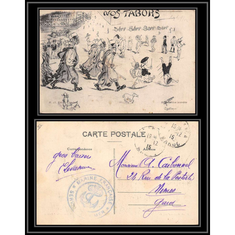 100160 nos tarbords maroc casablanca marine 1915 france naval navale carte postcard