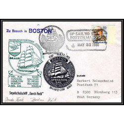 100190 gorch fock zu besuch in boston 31/5/1985 usa maritime Schiffspost lettre cover