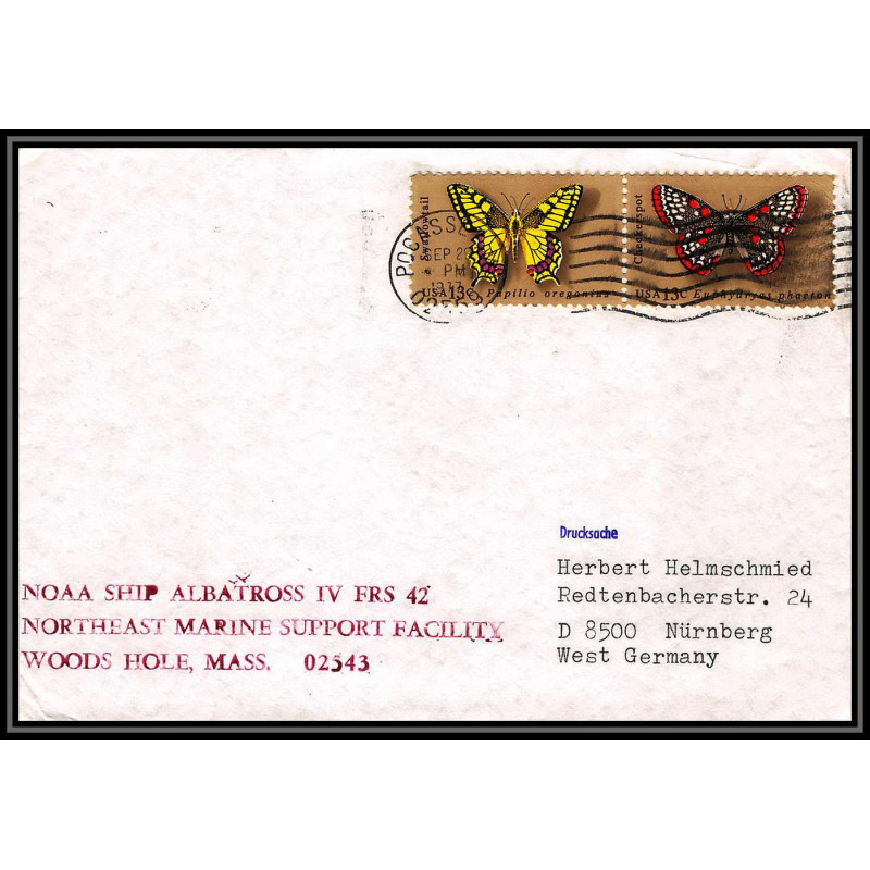 100194 noaa ship albatros 1977 4 frs 42 usa naval navale lettre cover