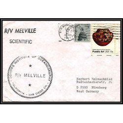 100196 r/v melville scientific 1977 usa naval navale lettre cover