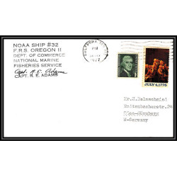 100200 frs oregon 2 noaa ship signed 1977 usa naval navale lettre cover
