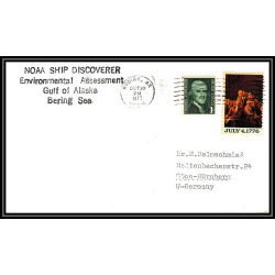 100202 noaa ship discoverer gulf of alaska bering sea 1977 usa naval navale lettre cover