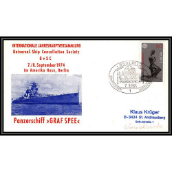 100204 universal ship cancellation society 1974 usa naval navale lettre cover