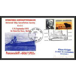100204 universal ship cancellation society 1974 usa naval navale lettre cover