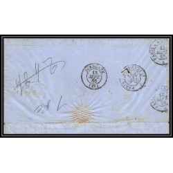 100520 LAC hamburg allemagne germany 1866 pour bordeaux marque postale entrée france lettre cover