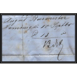 100520 LAC hamburg allemagne germany 1866 pour bordeaux marque postale entrée france lettre cover