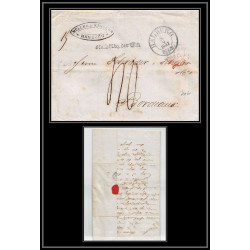 100521 LAC hamburg allemagne germany 1847 pour bordeaux maritime Schiffspost marque postale entrée france lettre