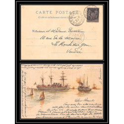 100536 aviso torpilleur flèche SAGE N°89 daguin gare de st brieuc 1901 maritime france carte tourville duquesne
