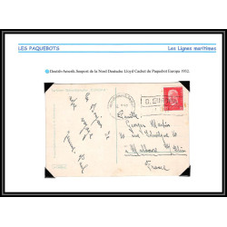 100724 allemagne reich germany deutch amerik seepost europa 1932 maritime Schiffspost carte postcard