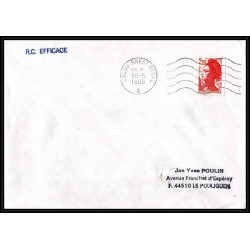 100989 rc efficace 1988 france naval navale lettre cover