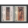 90025 Gabon (gabonaise) Non dentelé ** MNH Imperf N°219/220 sculptures eglises (church) paques Easter