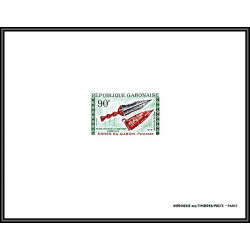 90133 Gabon PA N°98/101 armes weapons 1970 Essai (proof) Non dentelé ** MNH Imperf + epreuves bloc 4