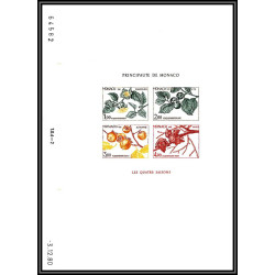 90308a Monaco BF 20 saisons été summer plaqueminier kaki Persimmon arbre tree Essai proof Non dentelé imperf ** feuille