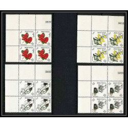 437b bhutan (bouthan) MNH ** Yvert N° 101 / 109 Mi 130-138 fleurs flowers 1967 bloc 4