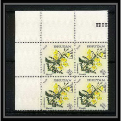 437b bhutan (bouthan) MNH ** Yvert N° 101 / 109 Mi 130-138 fleurs flowers 1967 bloc 4